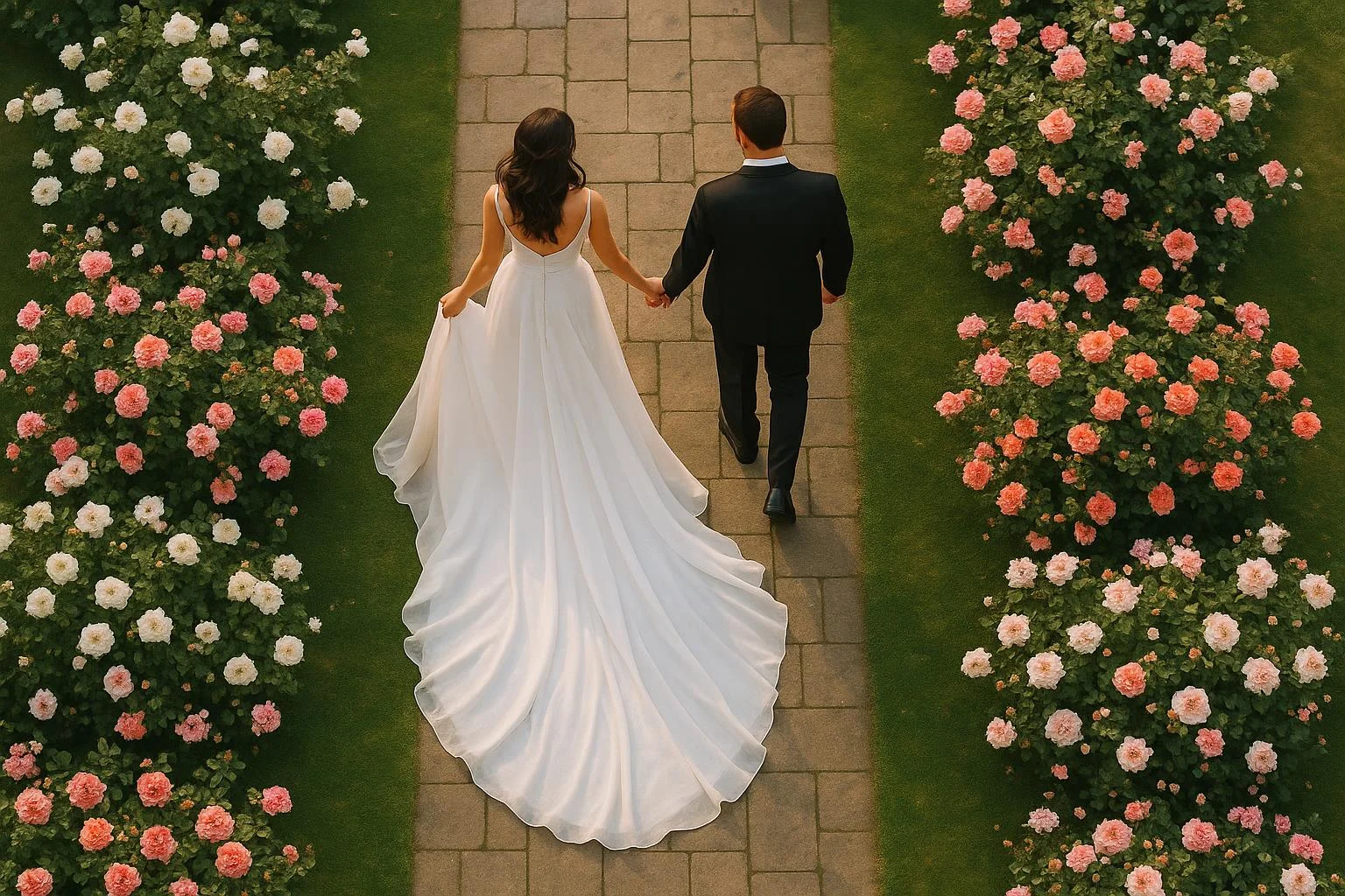 Couple dans les jardins